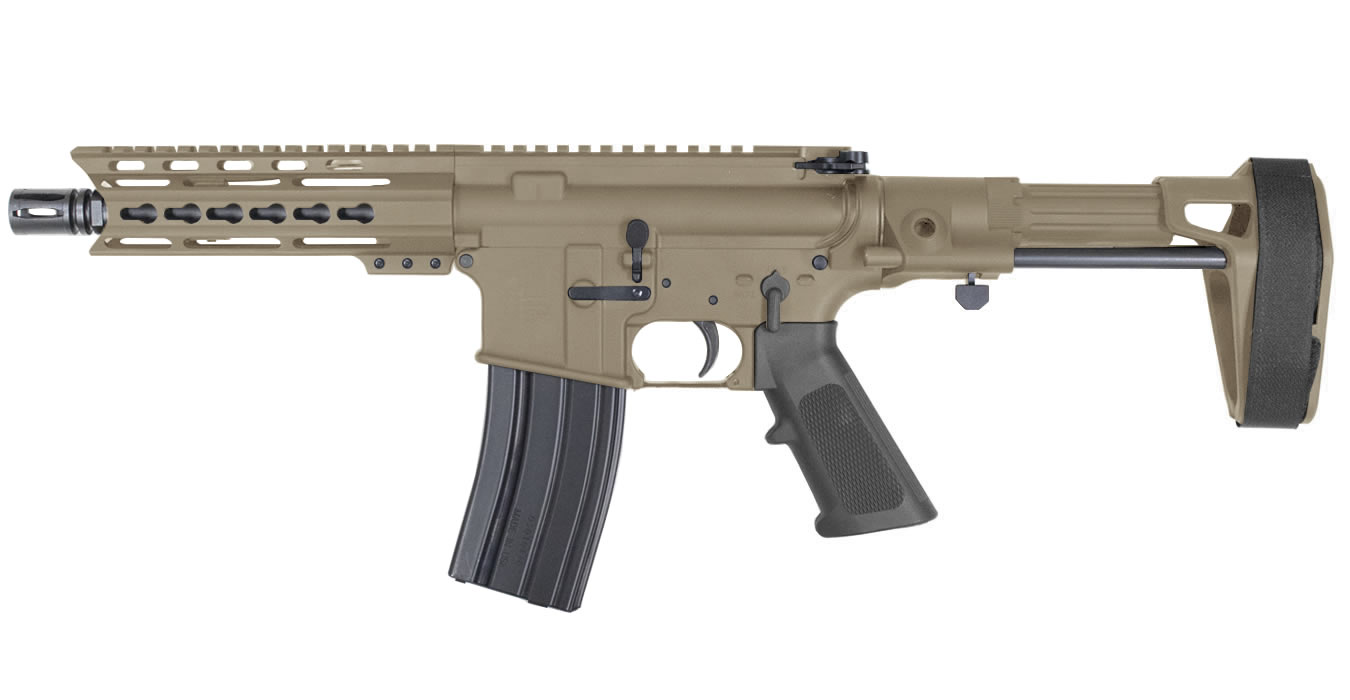 Diamondback DB15 5.56mm Flat Dark Earth Pistol with Maxim CQB Stabilizing Brace – Texas AR-15 Rifle
